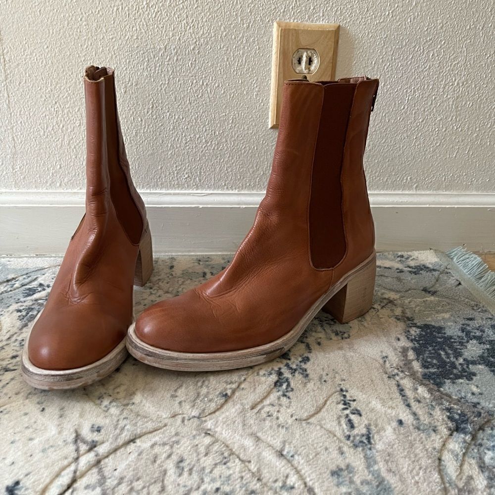 Booties free people brown leather size 39 - Picture 10 of 15